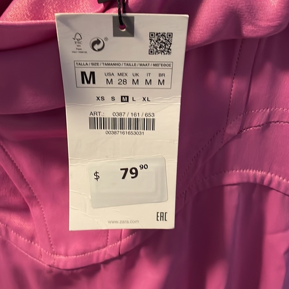 Zara pink fitted bust dress, size M. Never worn. - Picture 6 of 6